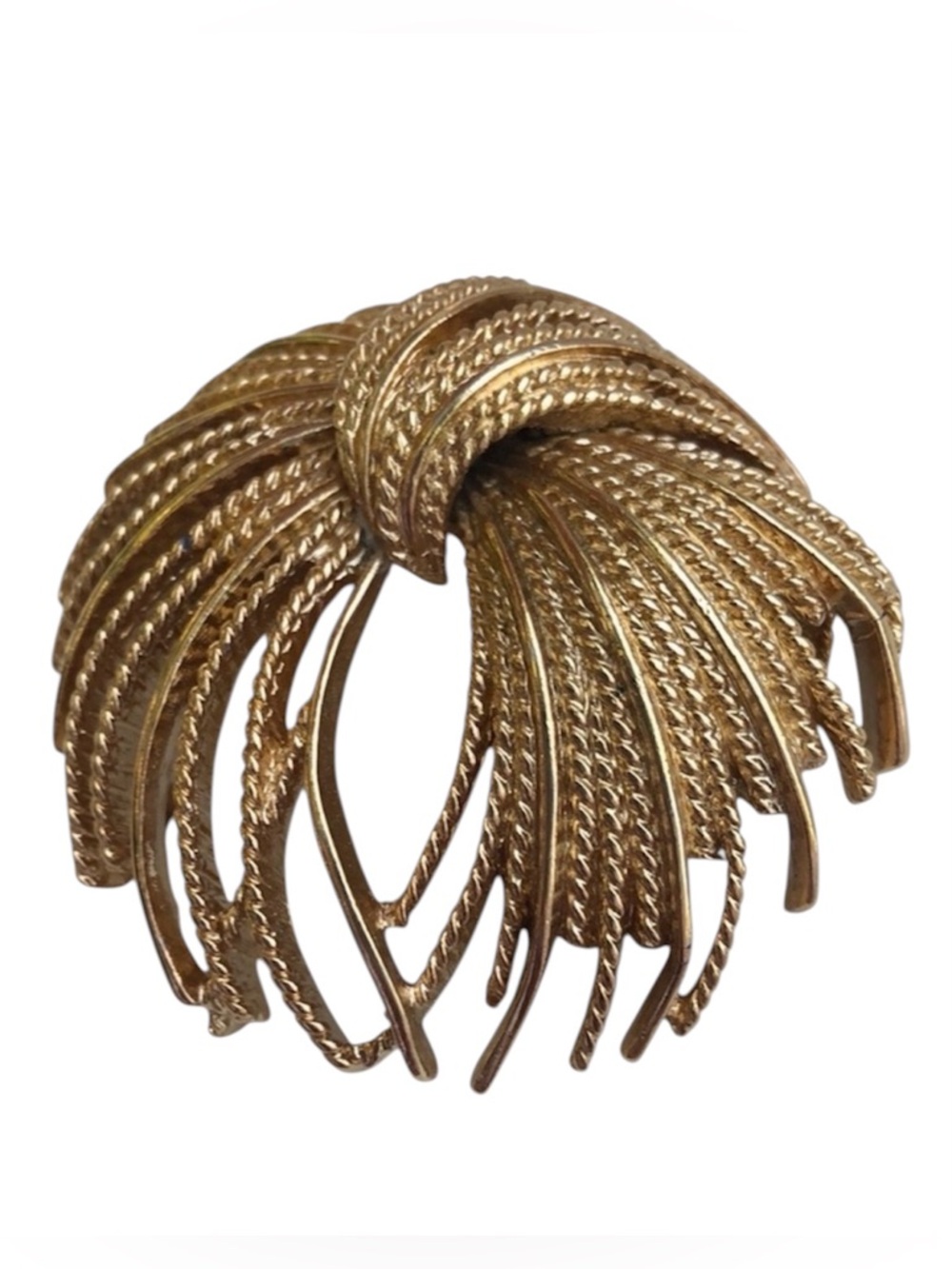 Vintage 60s Monet Brooch Mirador Sheaf Cordelia fireworks gold plated 2.5”X 2”